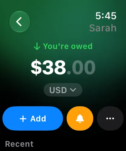 Apple Watch-এ Sarah: আপনি পাবেন $38, সাথে Add, Remind আর আরো বাটন